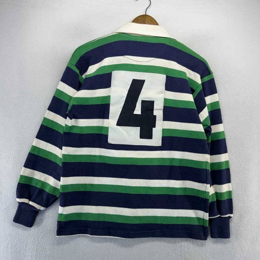Vintage Crossbar Rugby Shirt Men's Medium Medium Blue Green Abercrombie Seacost